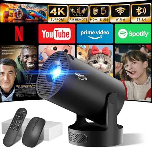 Mini Beamer Unterstützt 4K 1080P, Projektor...