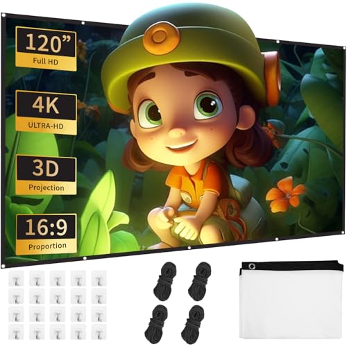 Yuxava 120 Zoll Leinwand Beamer,Faltbare...