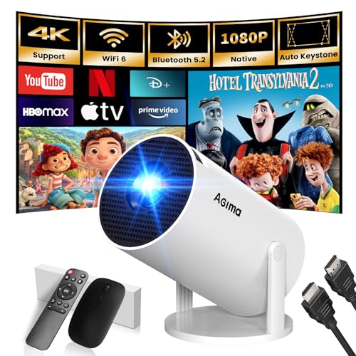 Mini Beamer, 1080P 4K Support 180°Dreh...