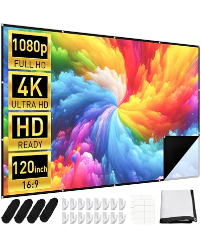 Leinwand Beamer 120 Zoll, KESCRON 16:9 HD...