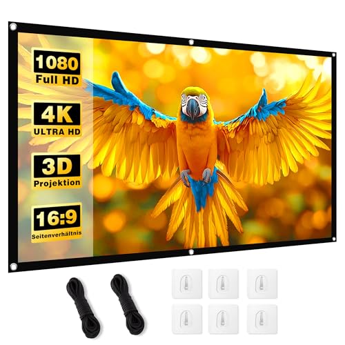 MgFjaka Beamer Leinwand 100 Zoll - 16:9 HD...