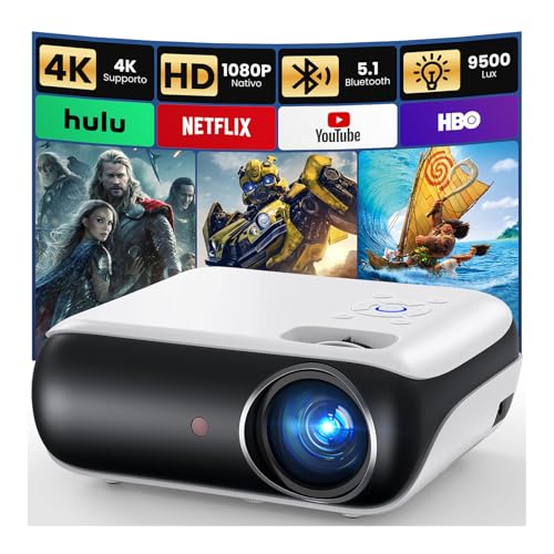 Mini Beamer 4K, HAPPRUN H1 Full HD Beamer mit...