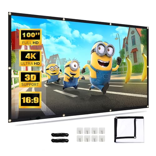 Beamer Leinwand 100 Zoll, Double Side Display...