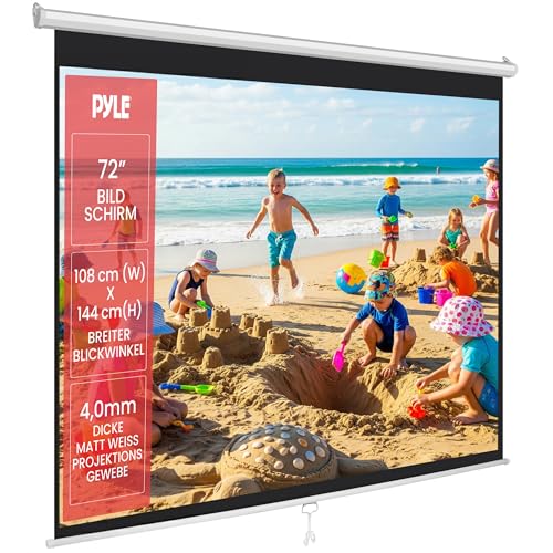 Pyle Beamer Rollo-Leinwand, 72 Zoll, 144x107...
